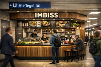 Das gezeigte Foto ist ein Animationsbild, das die zukünftige Gestaltung und Atmosphäre der Imbissfläche realistisch veranschaulicht. Es dient zur Illustration des möglichen Erscheinungsbildes und ist kein Originalfoto der Fläche.